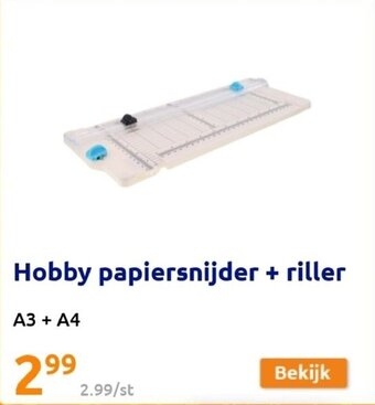 Action Hobby papiersnijder + riller A3+A4 aanbieding