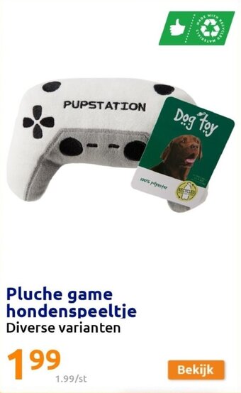Action Pluche game hondenspeeltje aanbieding