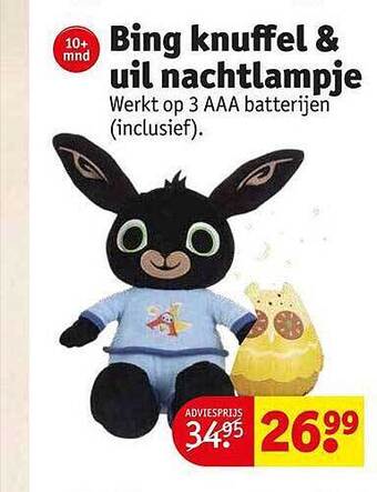 Bing knuffel & uil nachtlampje