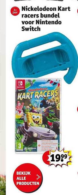 Kruidvat Nickelodeon kart racers bundel voor nintendo switch aanbieding