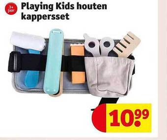 Kruidvat Playing kids houten kappersset aanbieding