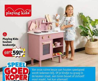 Kruidvat Playing kids houten keukentje aanbieding