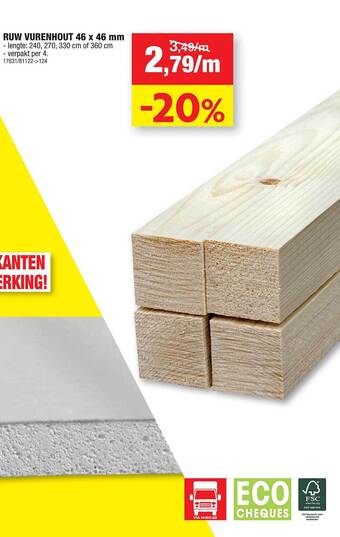 Hubo Ruw vurenhout aanbieding