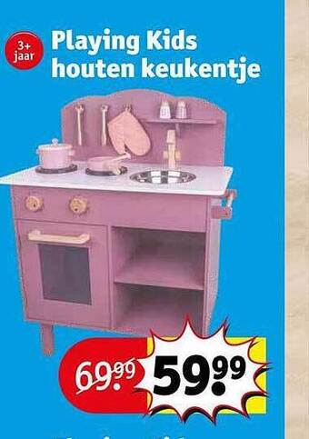 Kruidvat Playing kids houten keukentje aanbieding