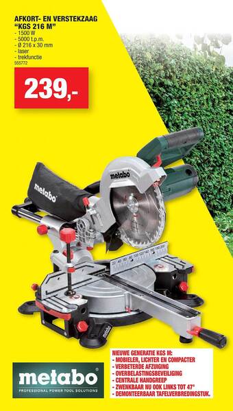 Hubo Afkort en verstekzaag kgs 216 m aanbieding
