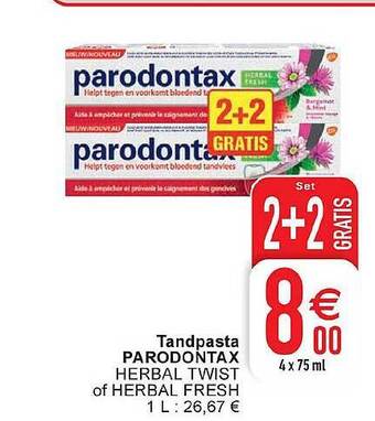 Cora Tandpasta parodontax aanbieding