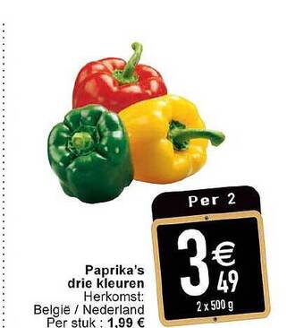 Cora Paprika's drie kleuren aanbieding