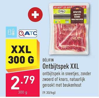 ALDI Délifin ontbijtspek xxl aanbieding