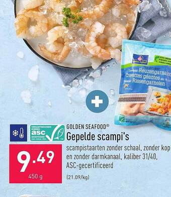 ALDI Gepelde scampi's aanbieding