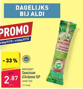 Marcassou saucisson d'ardenne igp