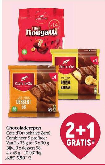 Delhaize Chocoladerepen côte d'or aanbieding