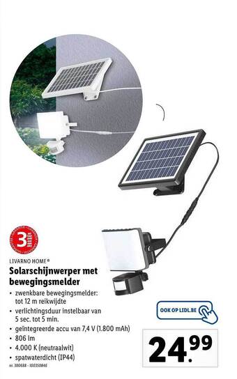 Lidl Solarschijnwerper met bewegingsmelder aanbieding