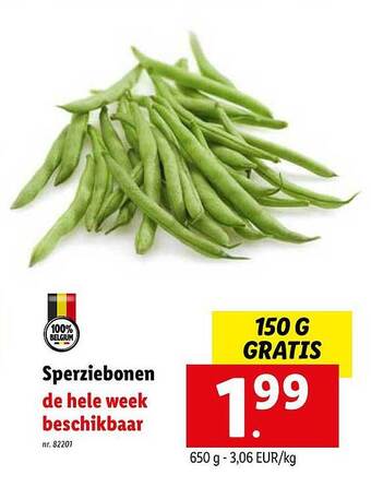 Lidl Sperziebonen aanbieding