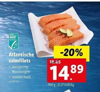 Lidl Atlantische zalmfilets aanbieding