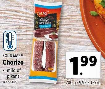 Lidl Sol & mar chorizo aanbieding