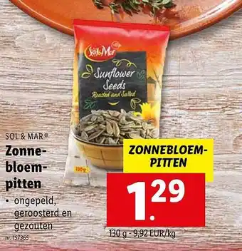 Lidl Sol & mar zonnebloempitten aanbieding