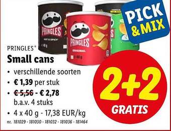 Lidl Pringles small cans aanbieding