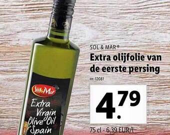 Lidl Extra olijfolie van de eerste persing aanbieding