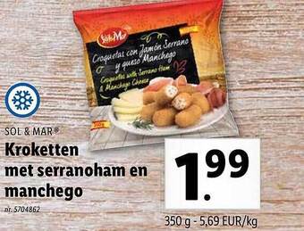 Kroketten met serranoham en manchego