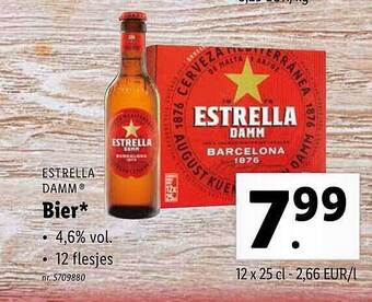 Lidl Estrella damm bier aanbieding
