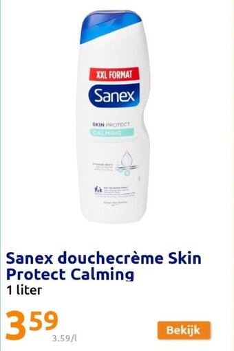 Action Sanex douchecreme skin protect calming 1 liter aanbieding