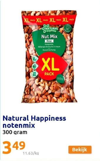 Action Natural Happiness notenmix 300 gram aanbieding