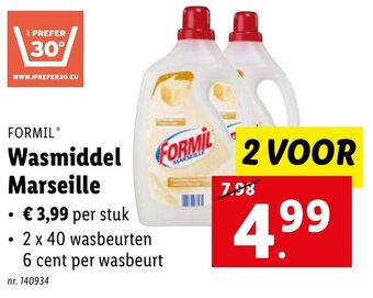 Lidl Formil Wasmiddel Marseille aanbieding