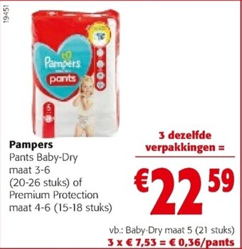 Colruyt Pampers Pants Baby-Dry aanbieding
