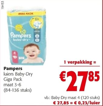 Colruyt Pampers luiers Baby-Dry Giga Pack aanbieding