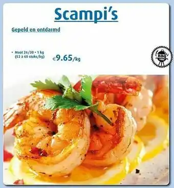 Scampi`s gepeld en ontdarmd maat 26-30