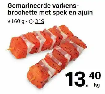 Buurtslagers Gemarineerde varkensbrochette met spek en ajuin aanbieding