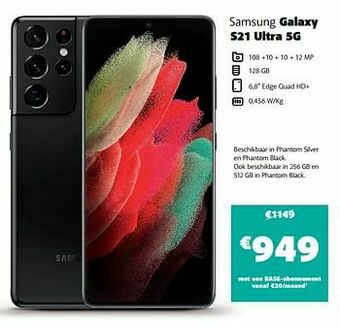 Base Samsung galaxy s21 ultra 5g aanbieding