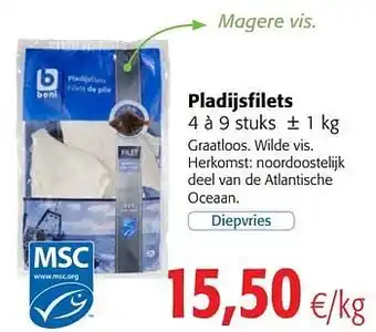 Pladijsfilets 4 a 9 stuks 1kg