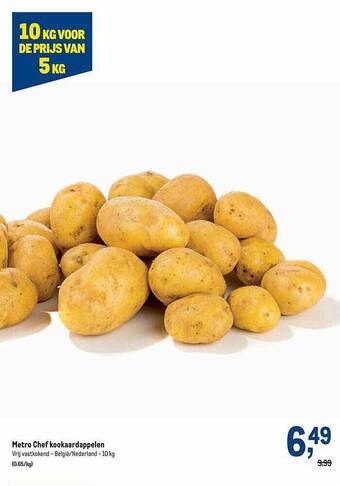 Makro Metro chef kookaardappelen aanbieding
