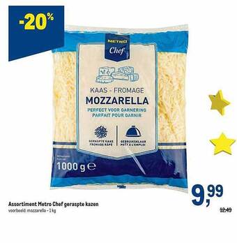Makro Assortiment metro chef geraspte kazen aanbieding