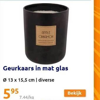 Action Geurkaars in mat glas aanbieding