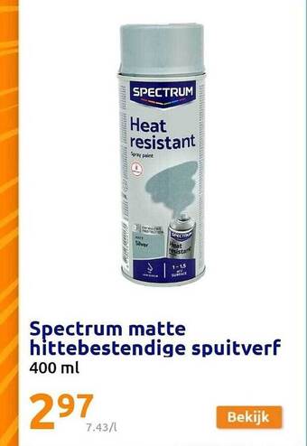 Action Spectrum matte hittebestendige spuitverf aanbieding