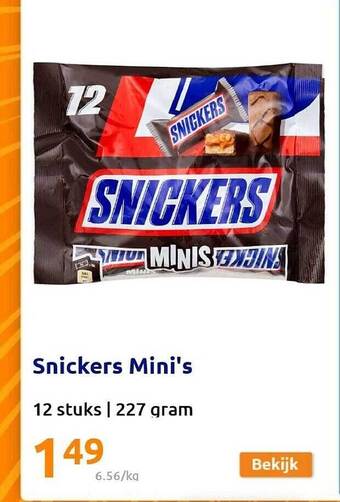 Action Snickers mini's aanbieding