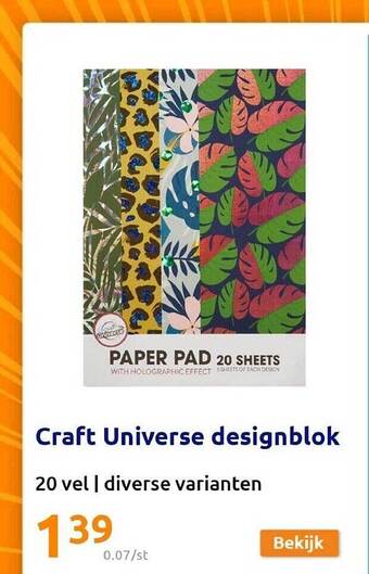 Action Craft universe designblok aanbieding
