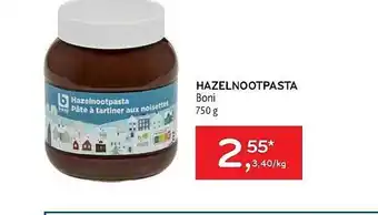 Hazelnootpasta boni