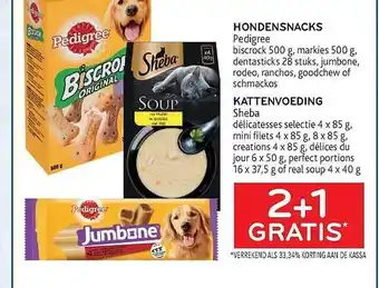 Alvo Hondensnacks pedigree, kattenvoeding sheba aanbieding