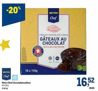 Makro Metro chef chocolademoelleux aanbieding