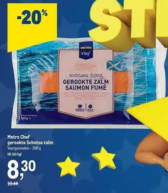 Makro Metro chef gerookte schotse zalm aanbieding