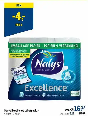 Makro Nalys excellence toiletpapier aanbieding