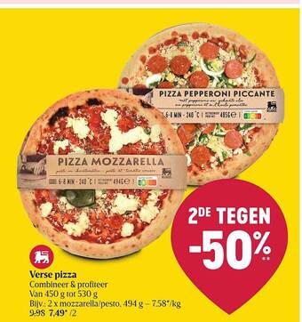 Delhaize Verse pizza aanbieding