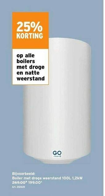 GAMMA Boilers met droge en natte weerstand aanbieding