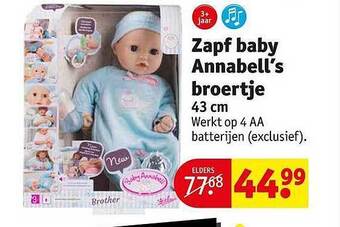 Kruidvat Zapf baby annabell's broertje aanbieding