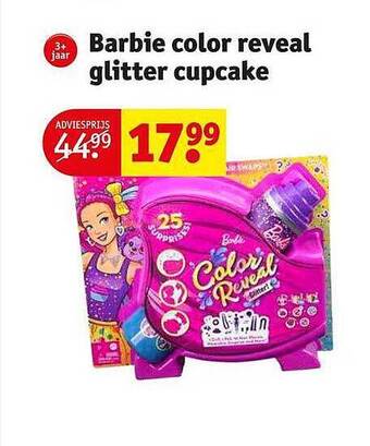 Kruidvat Barbie color reveal glitter cupcake aanbieding