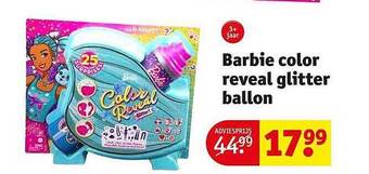 Kruidvat Barbie color reveal glitter ballon aanbieding