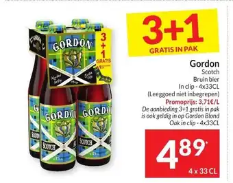 Intermarché Gordon Scotch Bruin Bier 4 x 33cl aanbieding